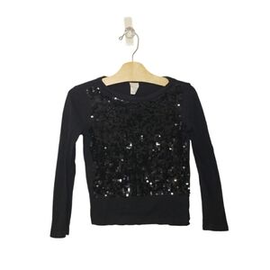Crewcuts 4/5 Black Sequin Long Sleeve Top